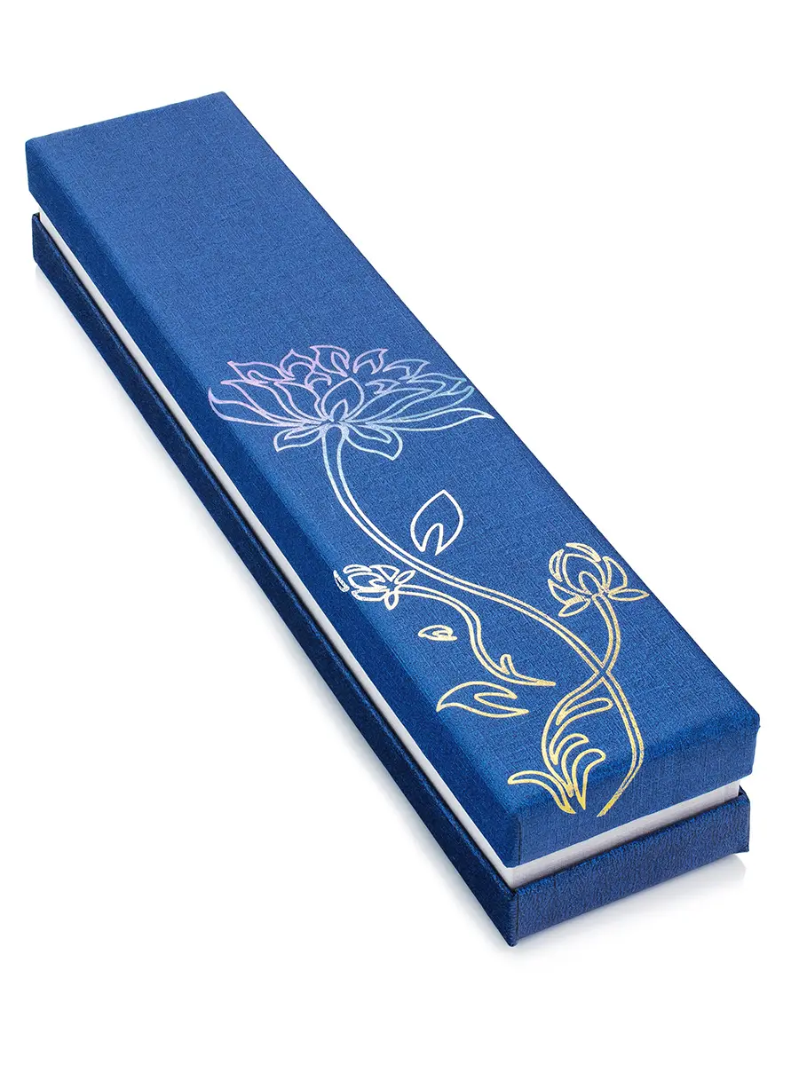 картинка Синяя подарочная коробочка для браслетов или бус  230х50х40 мм в онлайн магазине