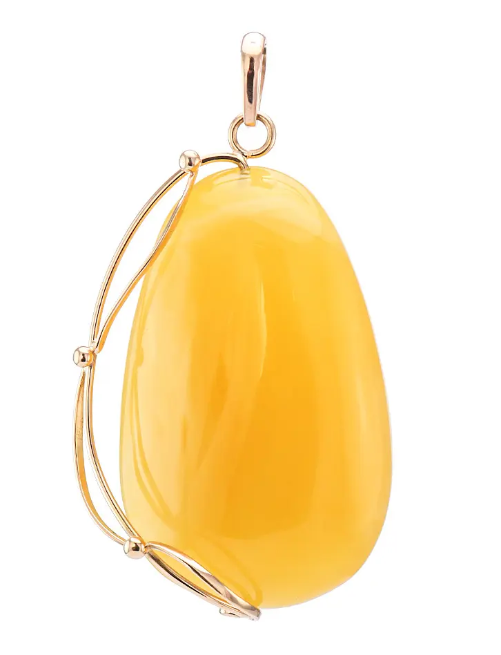 картинка Подвеска из золота и натурального балтийского янтаря медового цвета «Версаль» в онлайн магазине