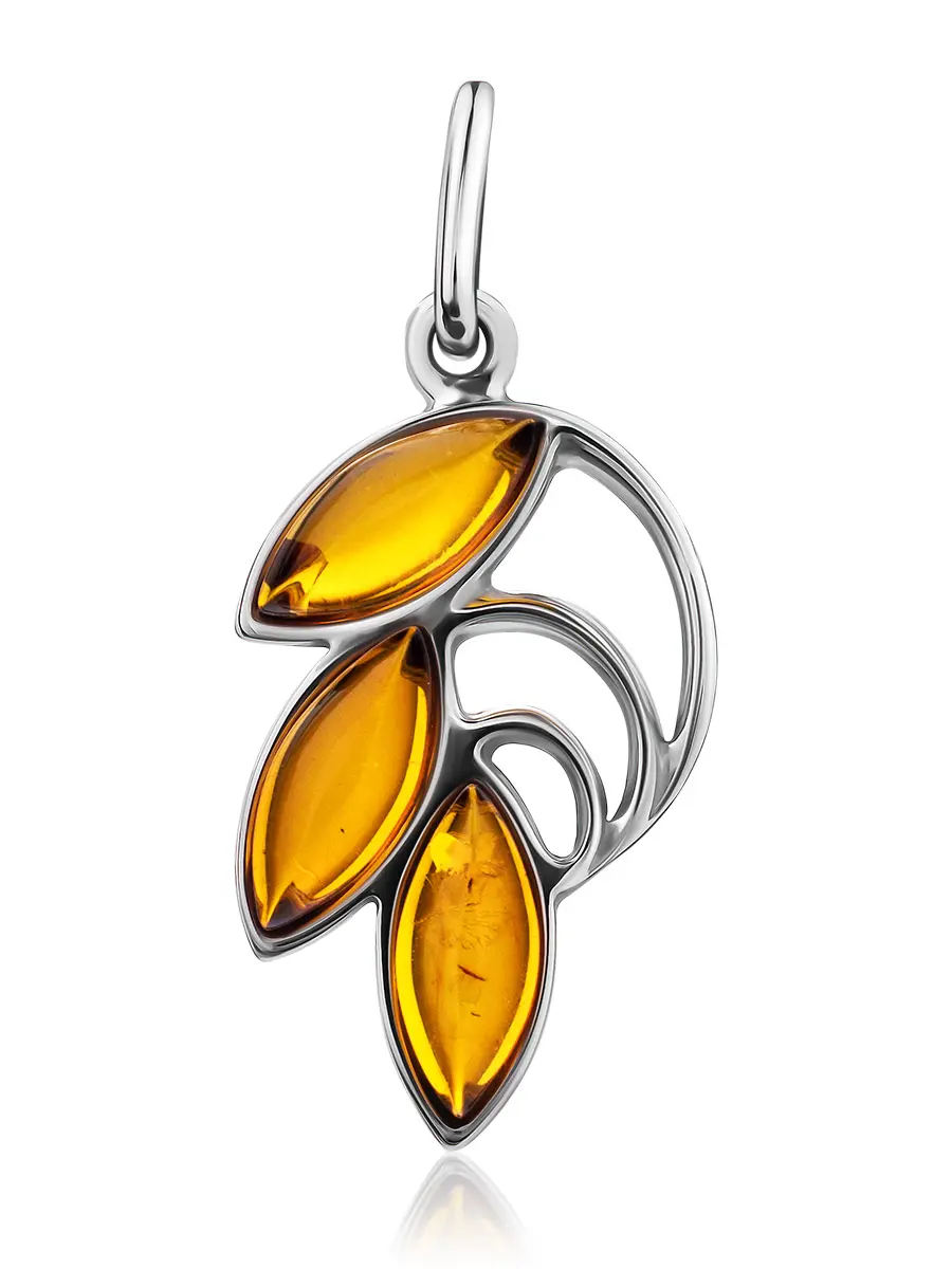 картинка Изящный кулон из натурального балтийского янтаря «Папоротник» в онлайн магазине