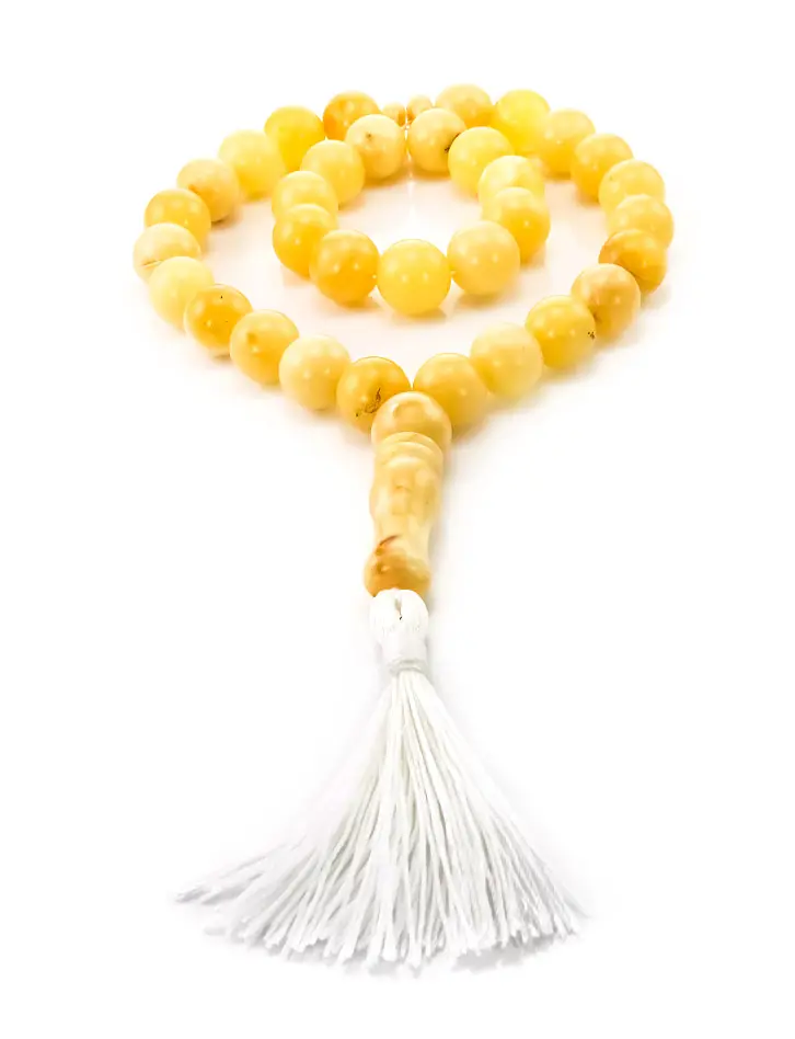 картинка Чётки на 33 бусины-шара из натурального медового янтаря в онлайн магазине