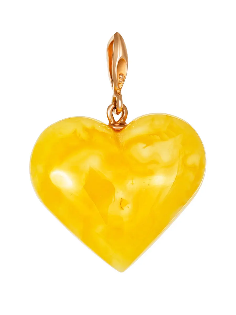 картинка Подвеска-сердце из натурального живописного янтаря в онлайн магазине