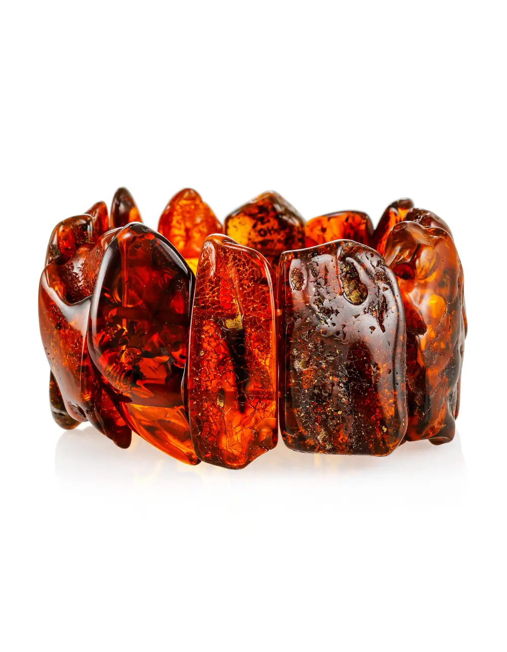 картинка Браслет «Помпеи» из натурального балтийского янтаря насыщенного коньячного цвета в онлайн магазине