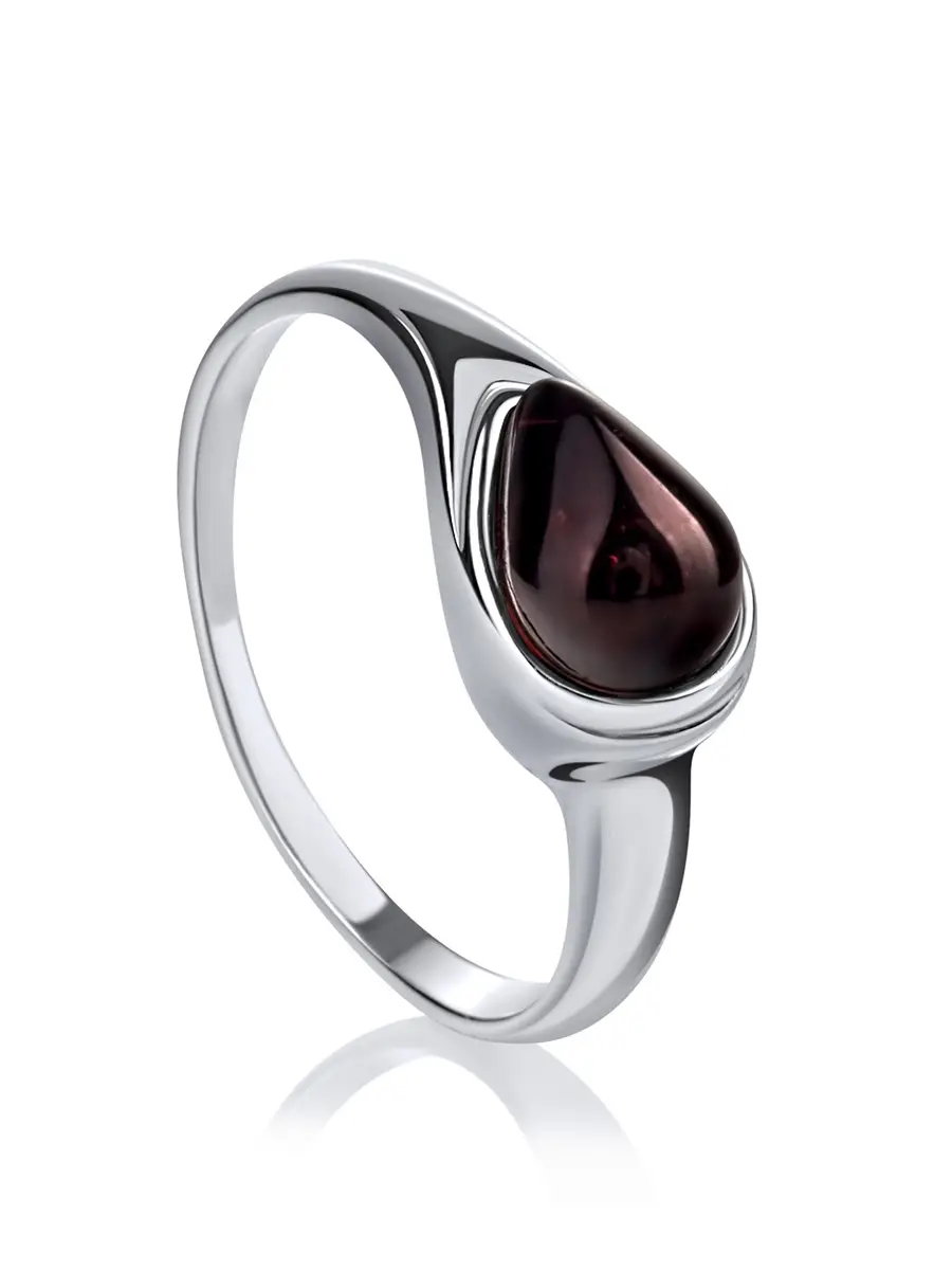 картинка Изящное кольцо из янтаря «Орфей» в онлайн магазине