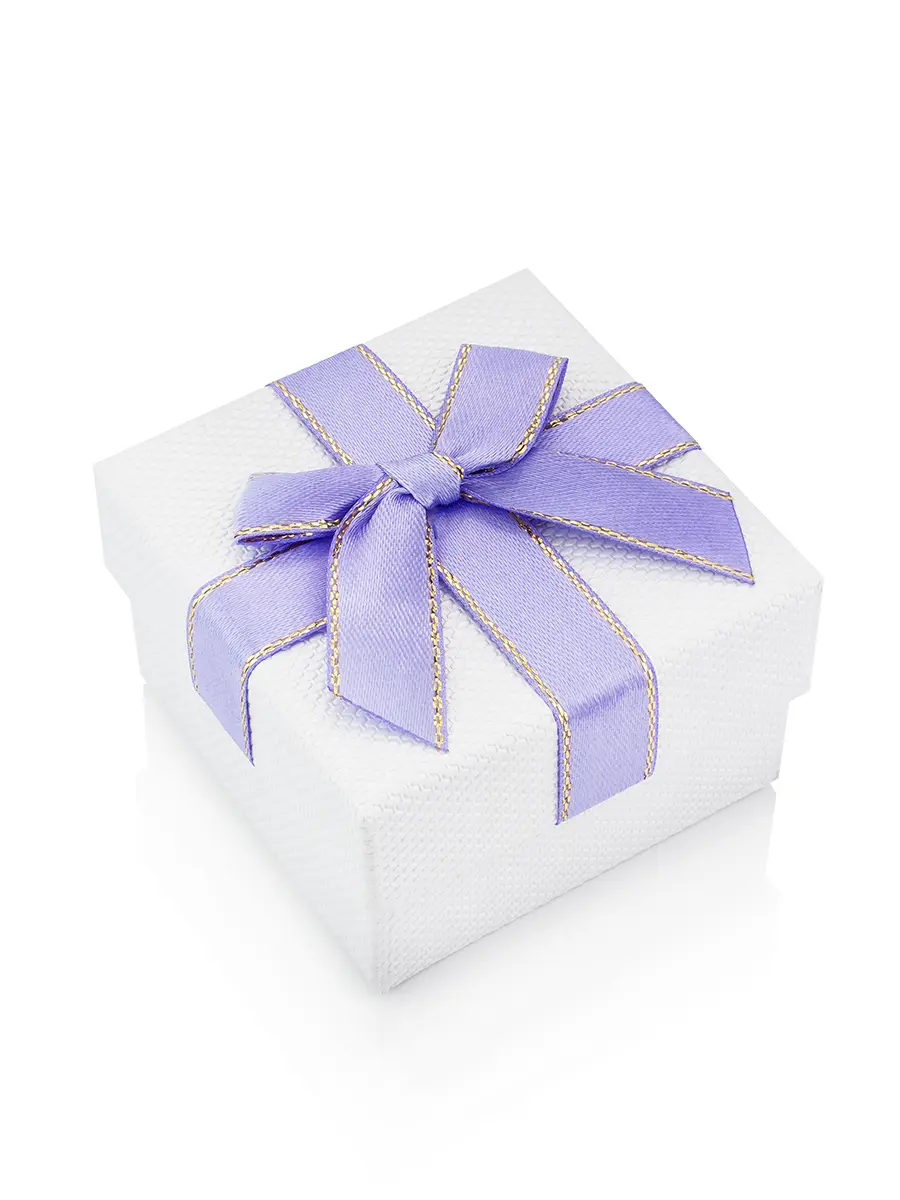 картинка Подарочная коробочка 60х60х4 мм нежно сиреневая с нарядным бантом в онлайн магазине