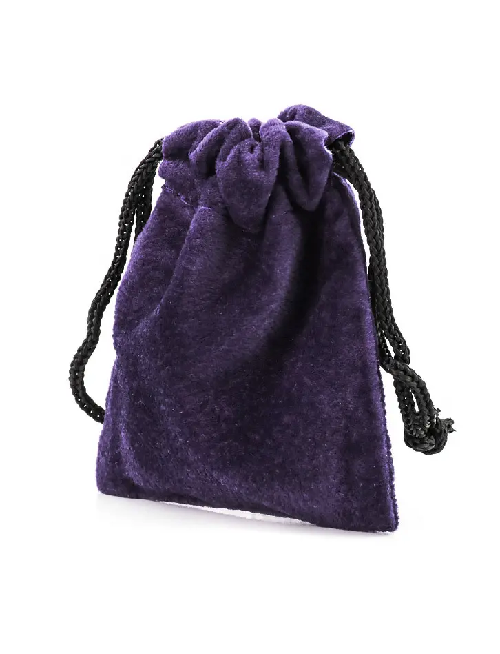 картинка Бархатный подарочный мешочек темно-синего цвета, затягивающийся на шнурок 6 х 7 см в онлайн магазине