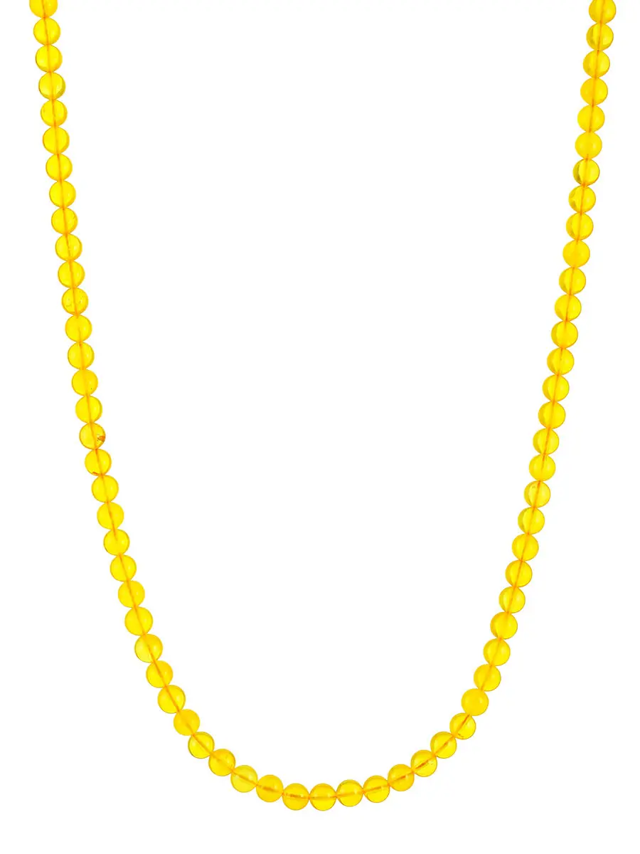 картинка Бусы «Шары» из полупрозрачного лимонного янтаря в онлайн магазине
