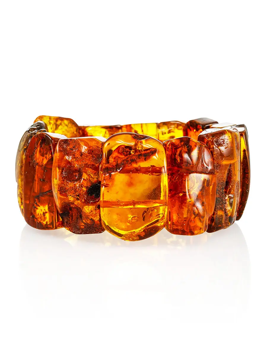 картинка Плоский браслет «Помпеи» из натурального балтийского янтаря в онлайн магазине