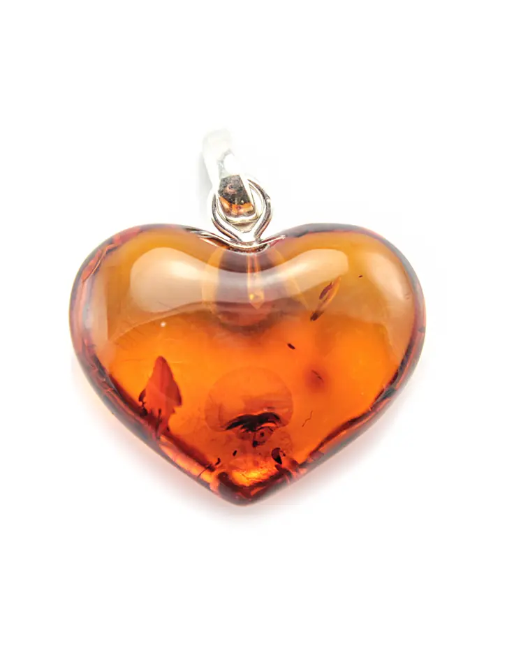 картинка Кулон-сердце из натурального каленого янтаря в онлайн магазине