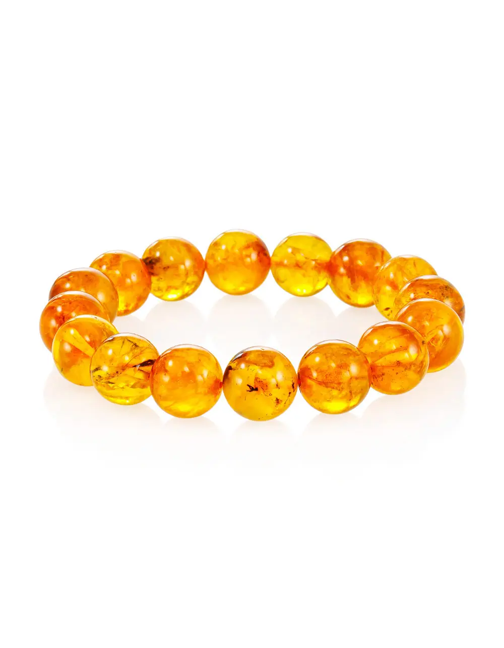 картинка Браслет «Шары текстурные» из формованного янтаря в онлайн магазине