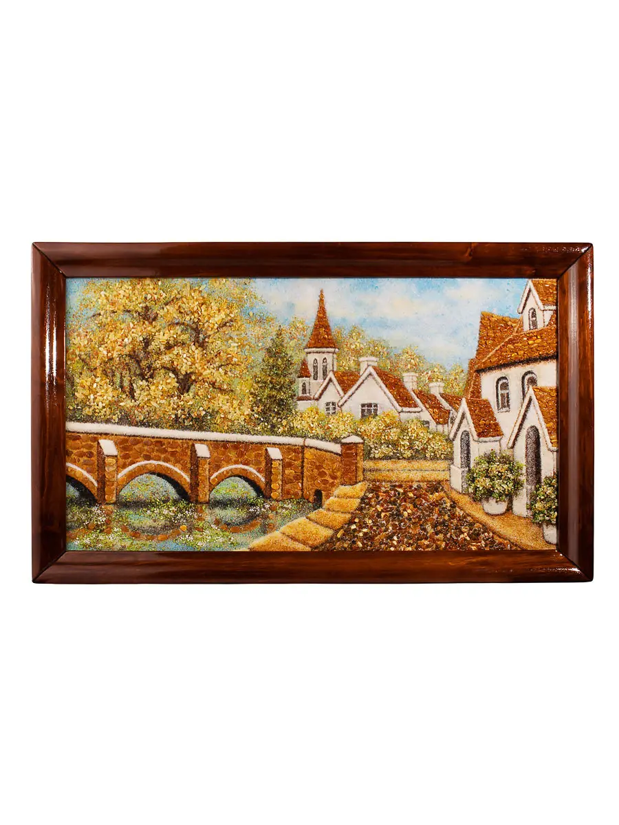 картинка Картина из натурального янтаря с городским пейзажем «Ганзейская улочка» в онлайн магазине