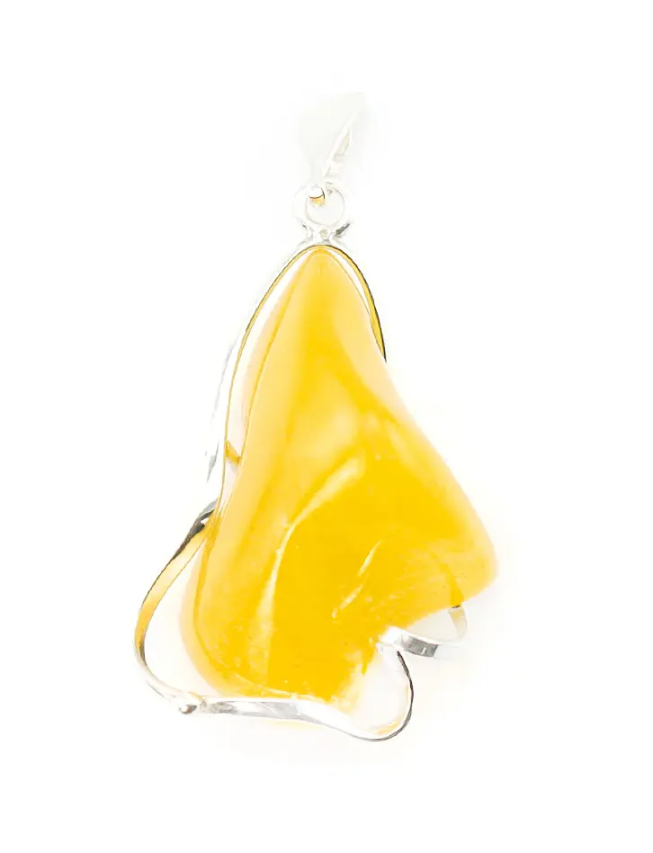 картинка Изящный кулон насыщенного медового цвета в серебре «Лагуна» в онлайн магазине