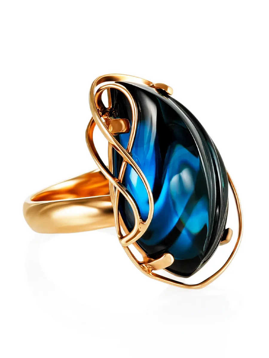 картинка Яркое нарядное кольцо из серебра с топазом Лондон «Серенада» в онлайн магазине