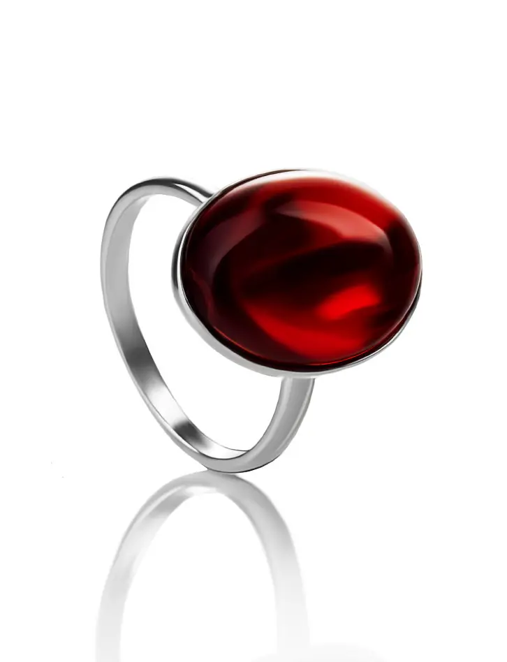 картинка Кольцо «Годжи» из натурального янтаря красного цвета в онлайн магазине