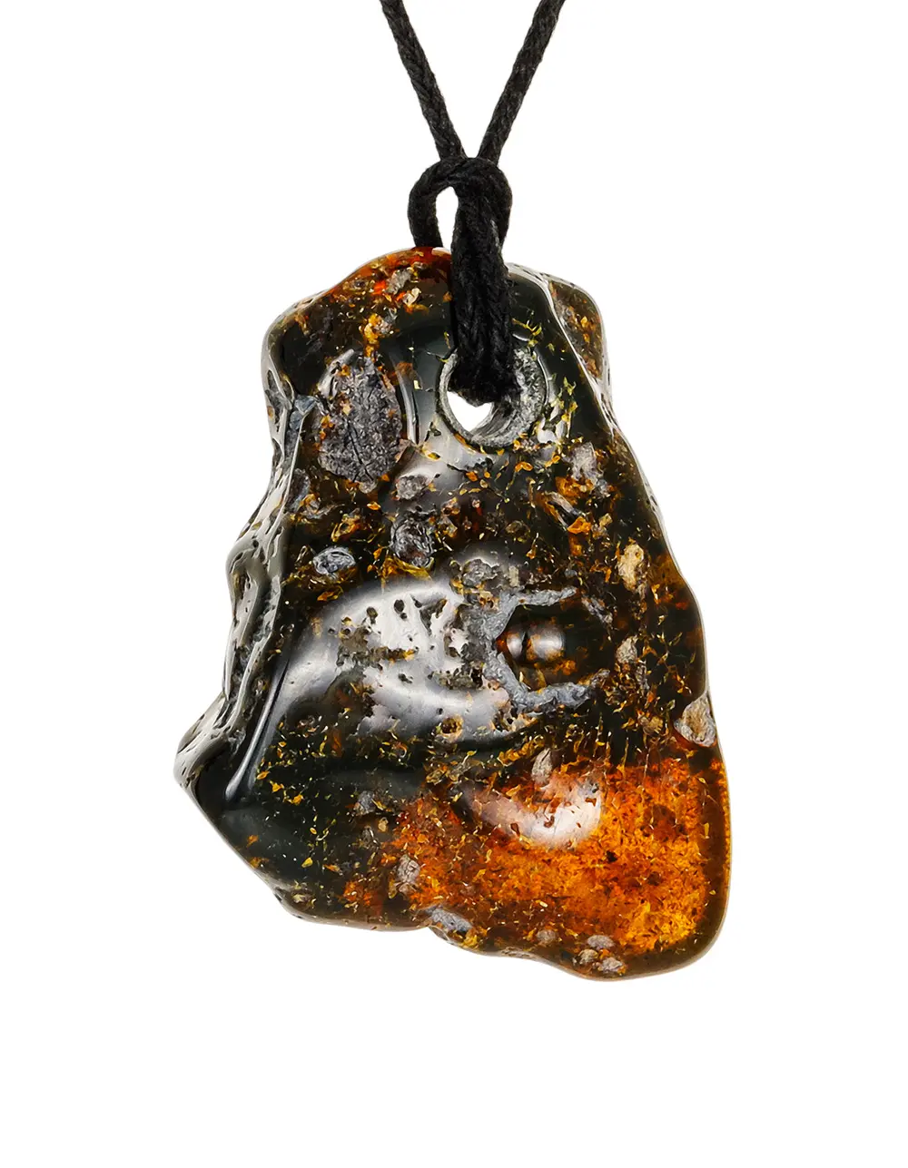 картинка Янтарная подвеска природной формы в онлайн магазине