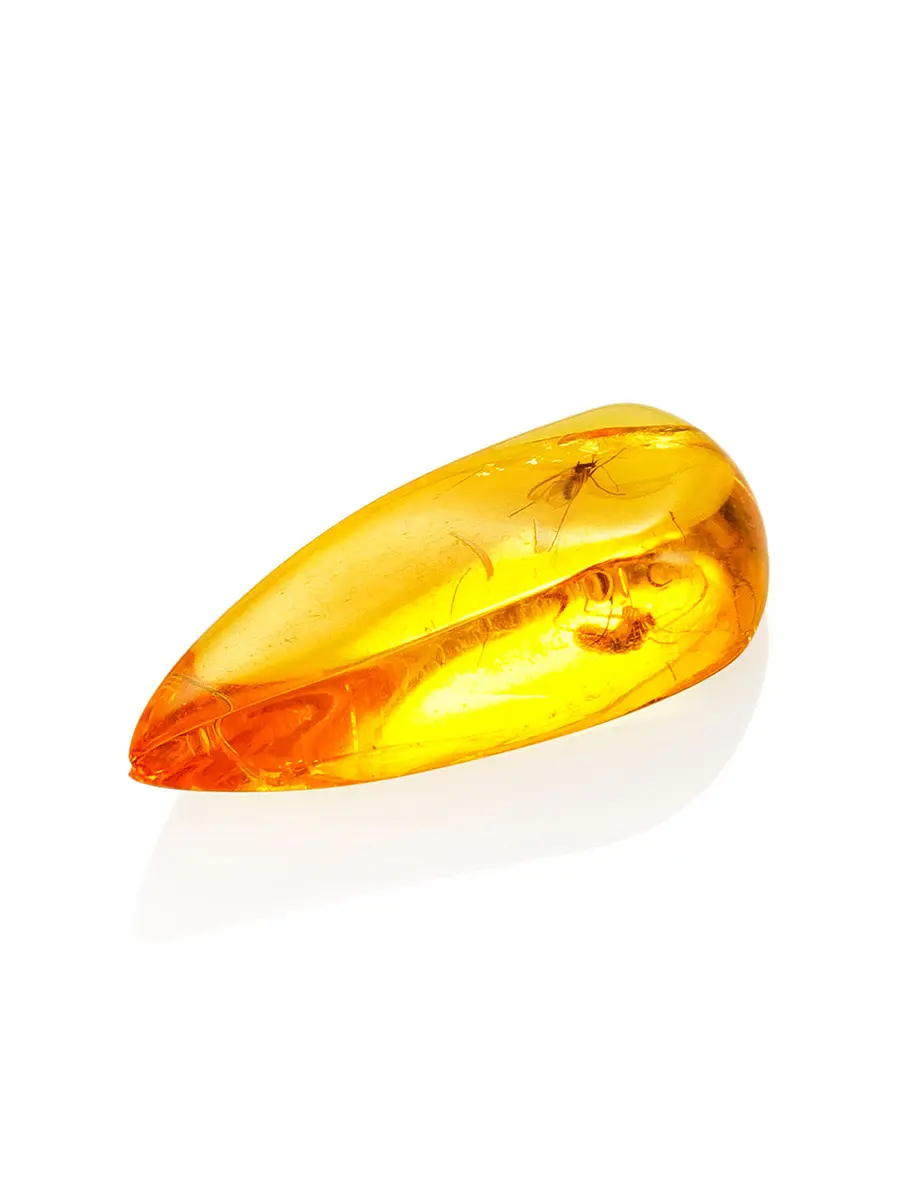 картинка Кусочек прозрачного янтаря лимонного цвета с инклюзом в онлайн магазине