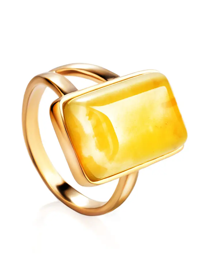 картинка Элегантное кольцо «Спарта» с медовым янтарём в онлайн магазине