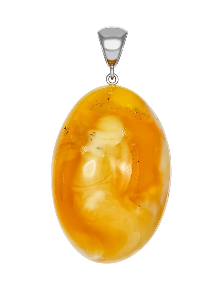 картинка Янтарный кулон медового цвета с пейзажной текстурой в онлайн магазине