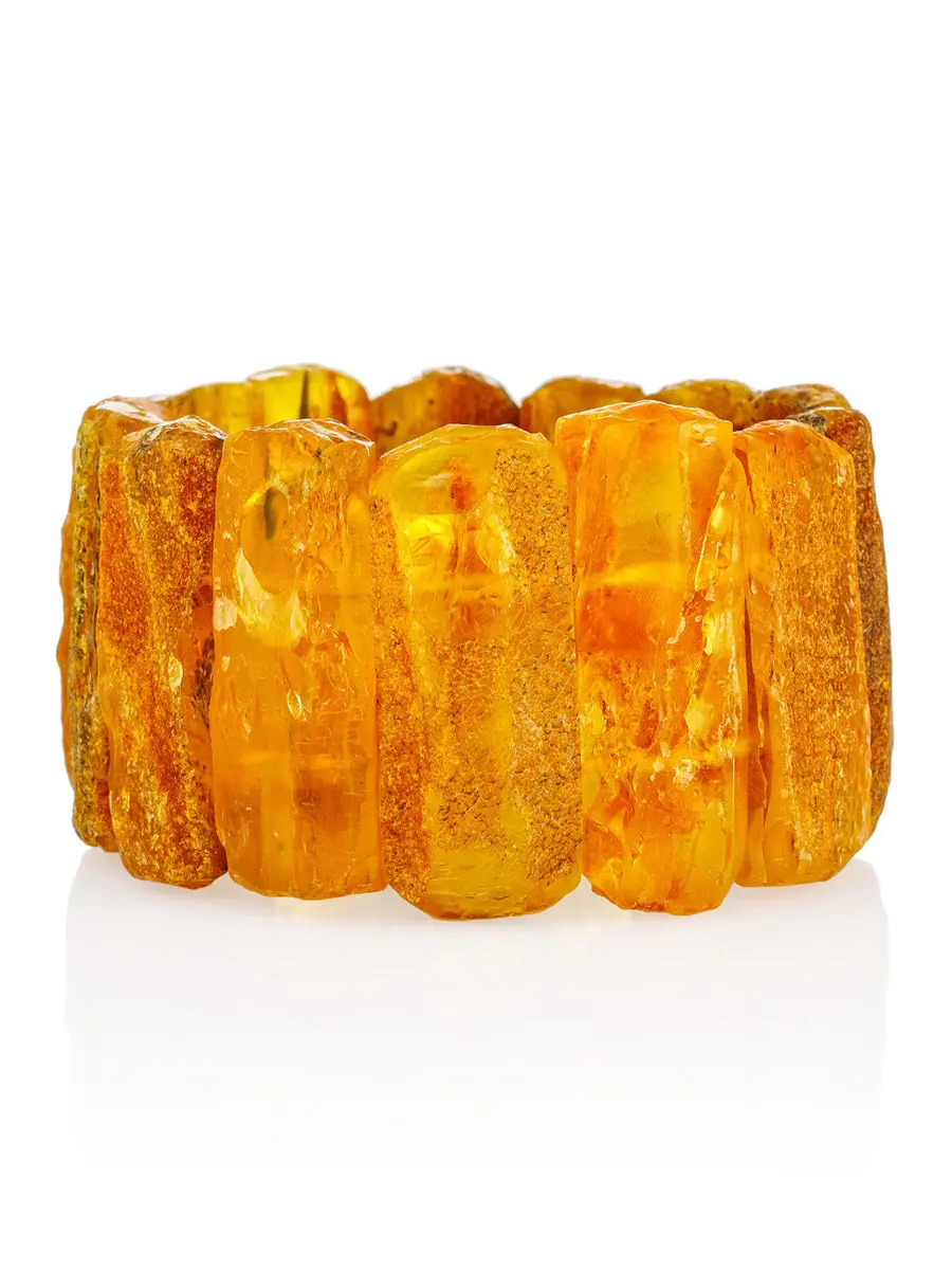 картинка Стильный браслет с лечебным эффектом «Помпеи» из натурального балтийского янтаря в онлайн магазине