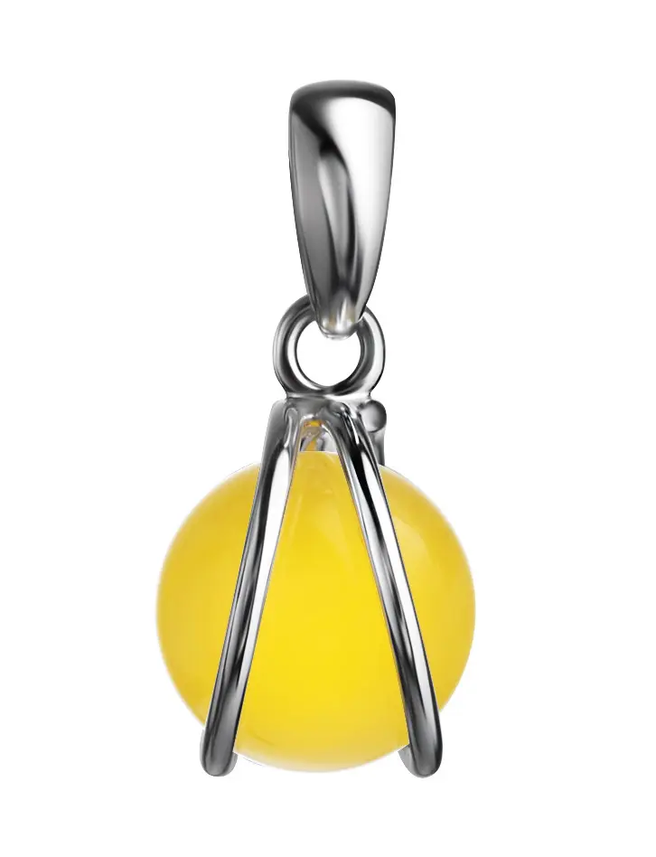 картинка Изысканный кулон «Валенсия» из серебра и натурального янтаря медового цвета в онлайн магазине