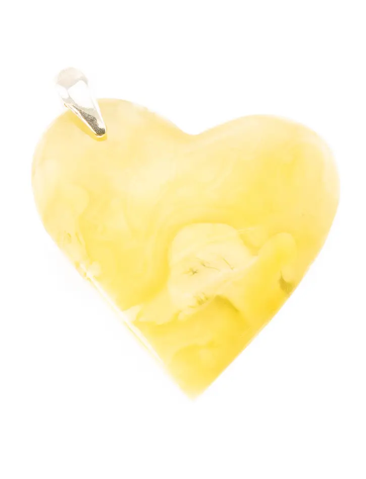 картинка Подвеска «Сердце» из текстурированного пейзажного балтийского янтаря  в онлайн магазине
