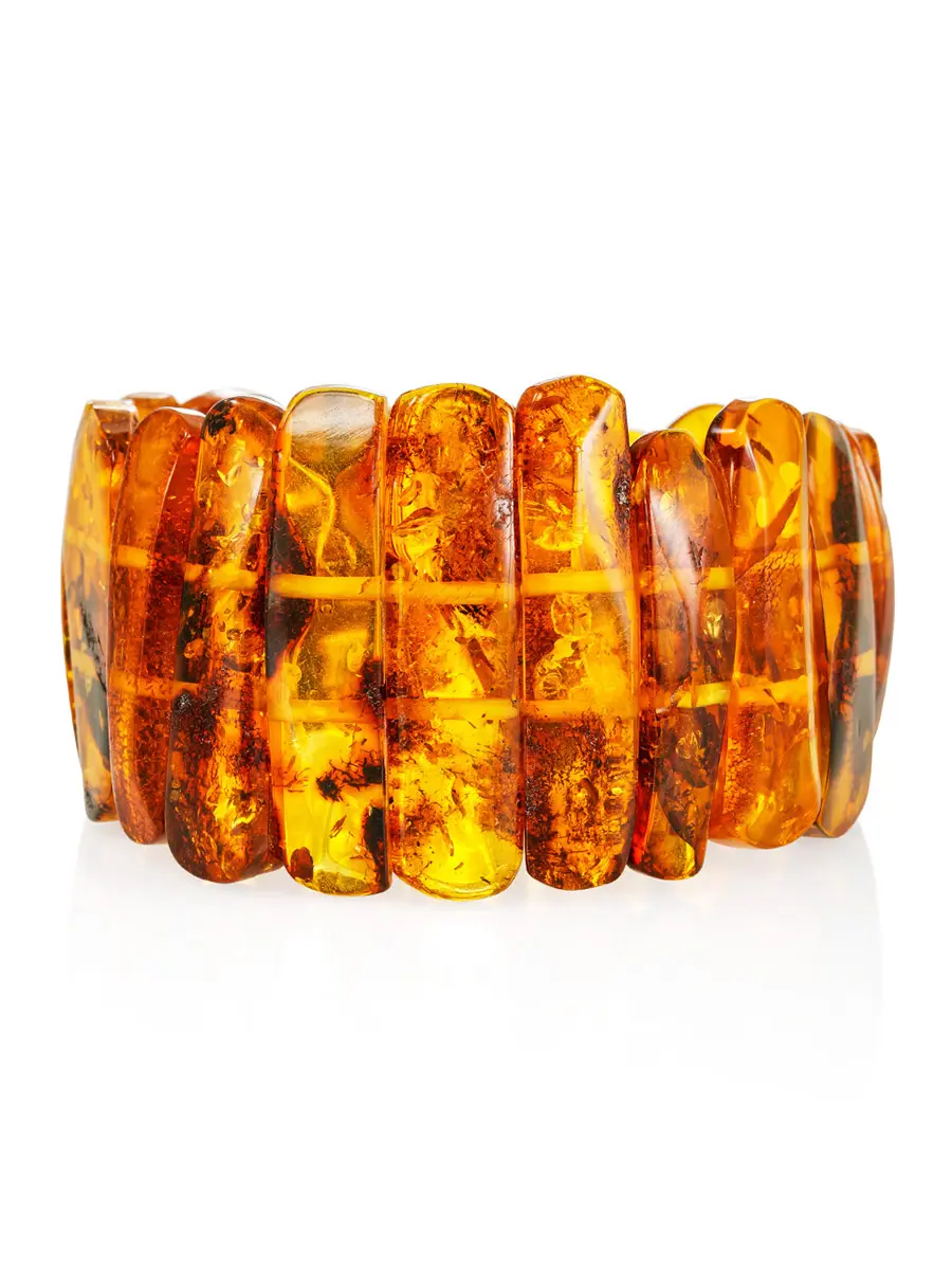 картинка Яркий браслет «Помпеи» из натурального цельного янтаря в онлайн магазине