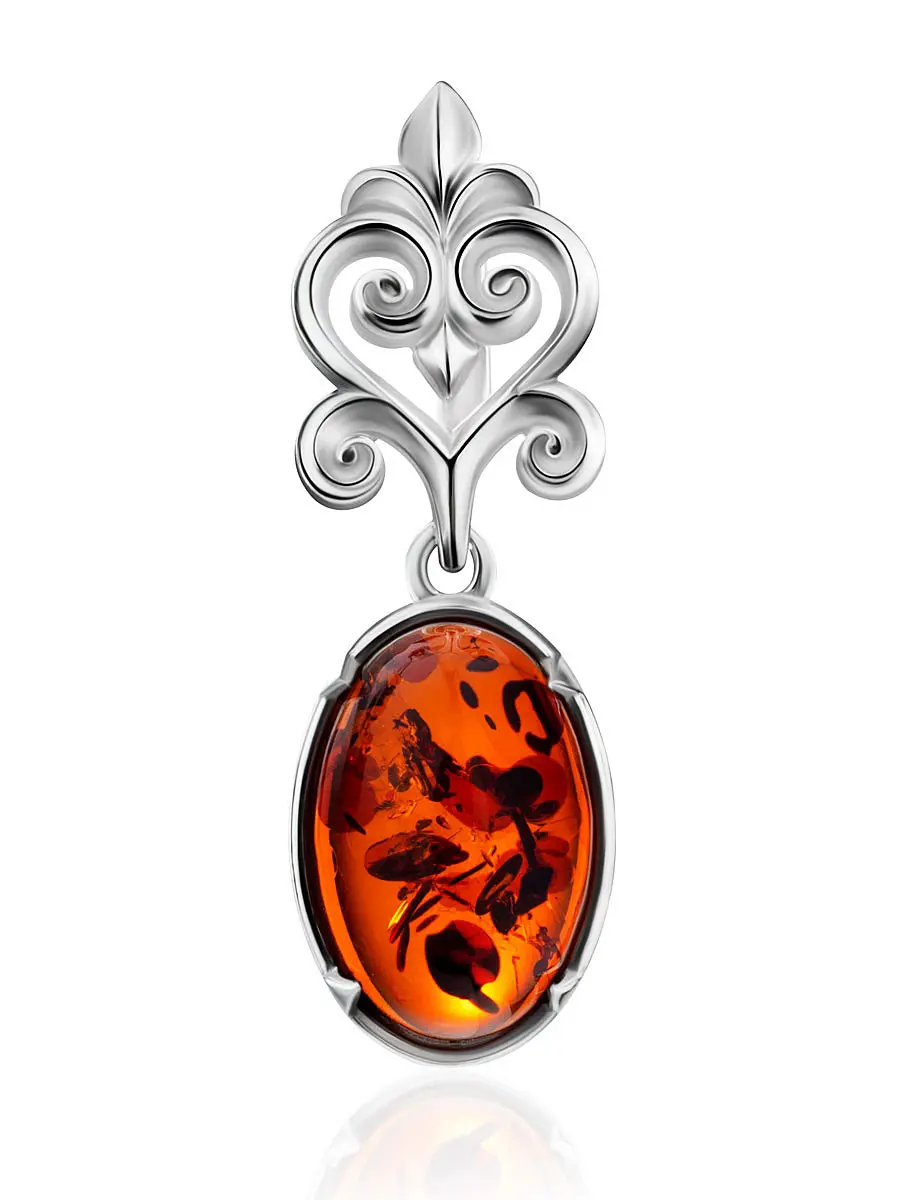 картинка Кулон с янтарём ярко-вишнёвого цвета «Кордова» в онлайн магазине
