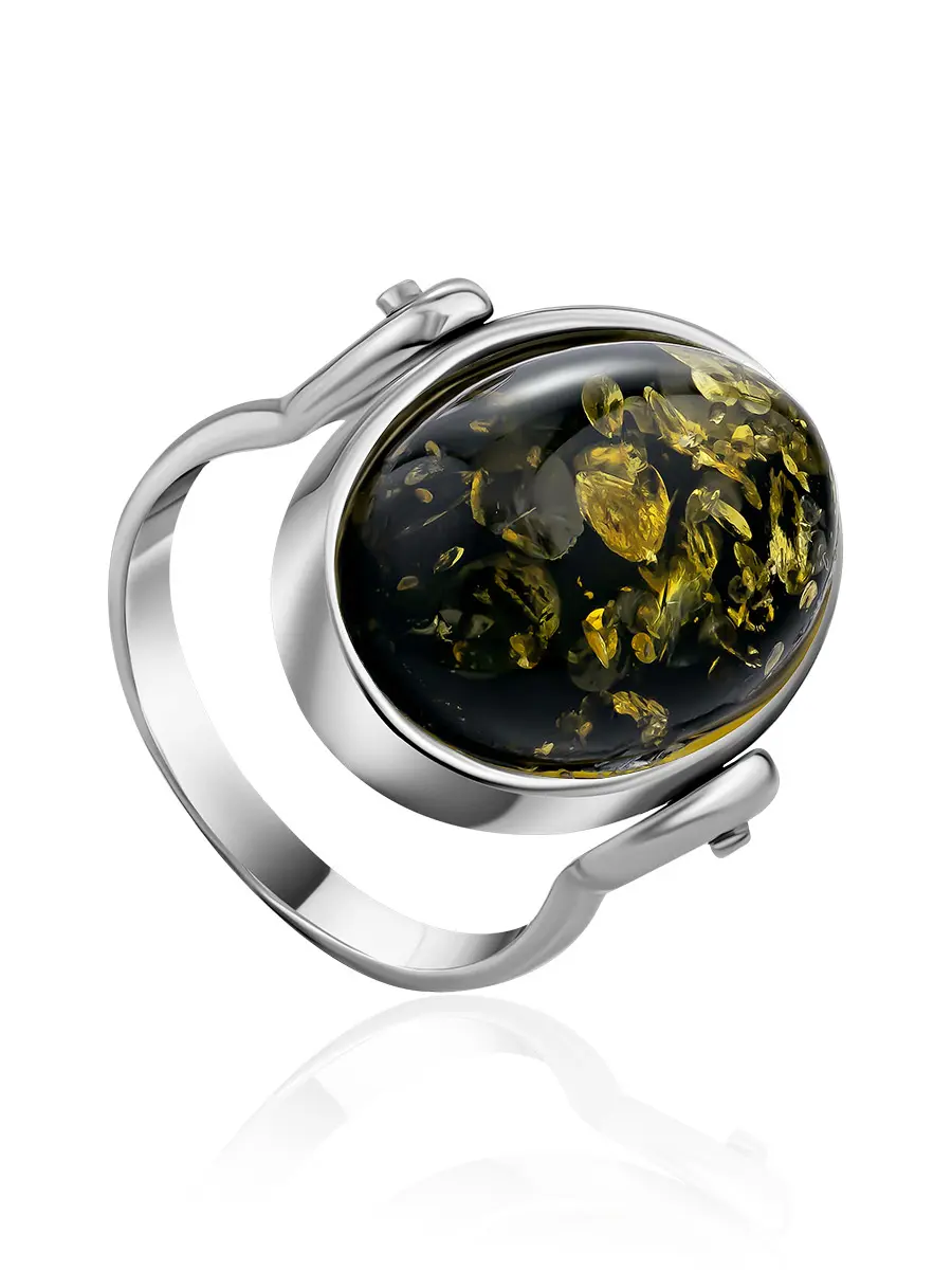 картинка Кольцо-перевёртыш с янтарём лимонного и зелёного цветов «Годжи» в онлайн магазине