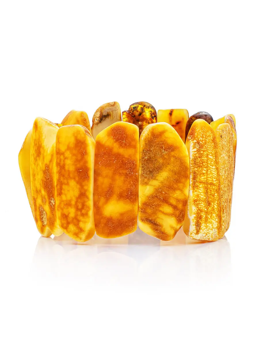 картинка Браслет из натурального балтийского янтаря медового цвета «Помпеи» в онлайн магазине