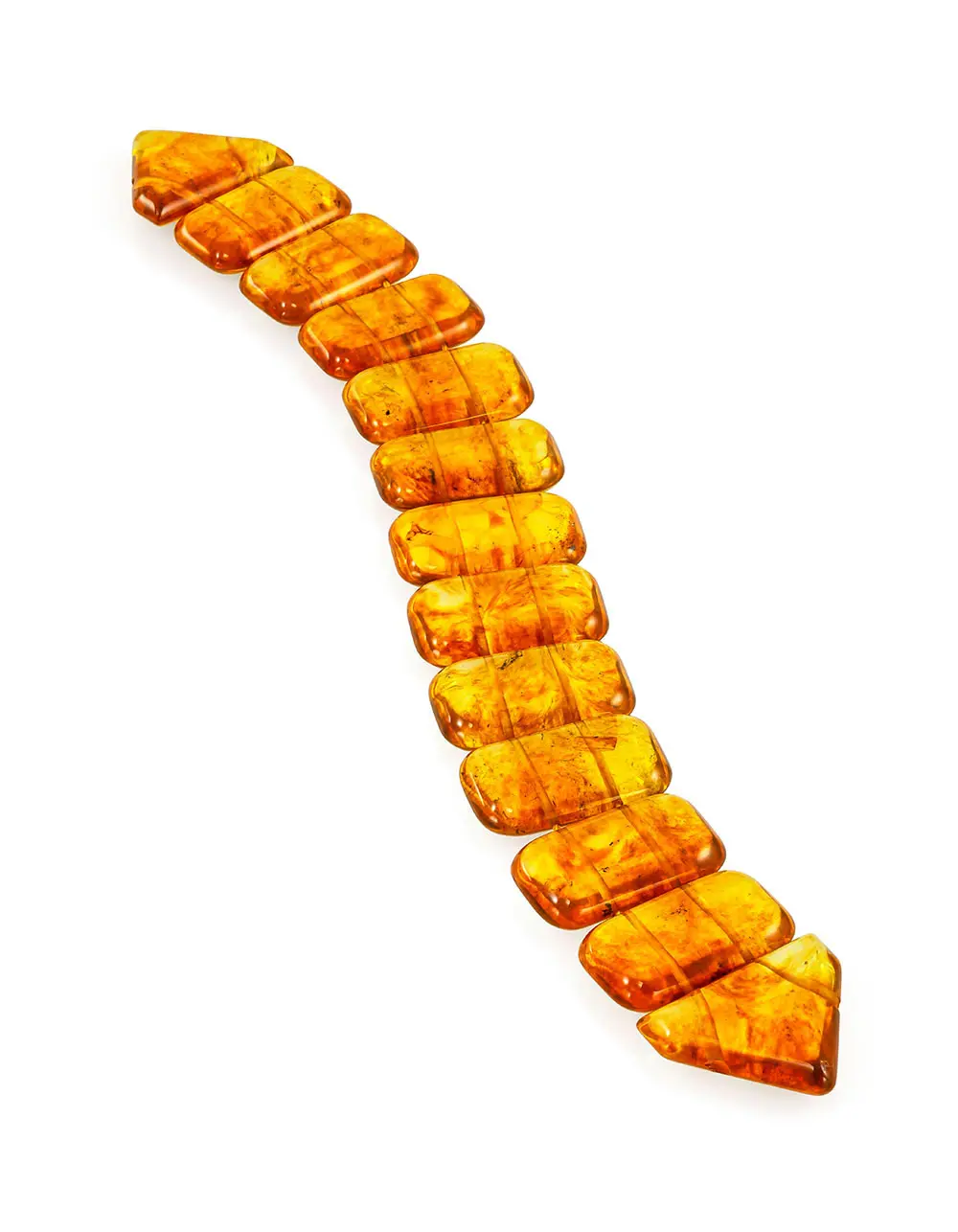 картинка Перекидные чётки-змейка из формованного янтаря ярко-лимонного цвета в онлайн магазине