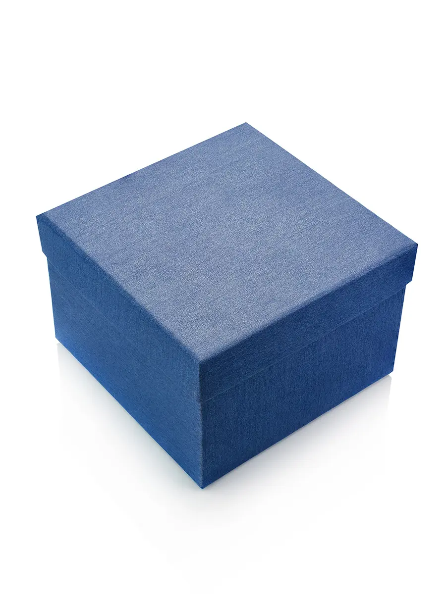 картинка Подарочная коробка 10х10х6 см синяя в онлайн магазине