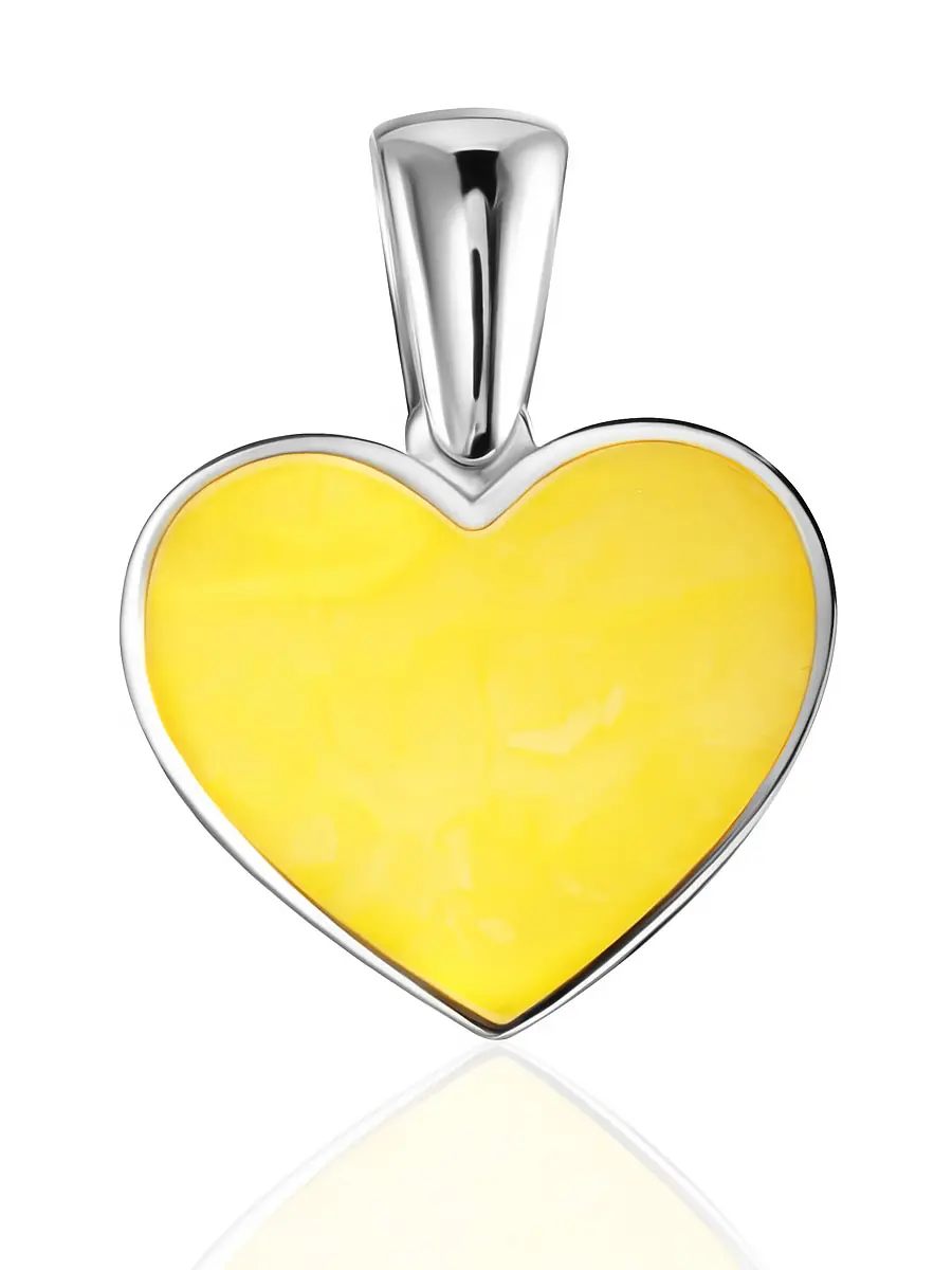 картинка Кулон-сердце, инкрустированное янтарём медового цвета «Монако» в онлайн магазине