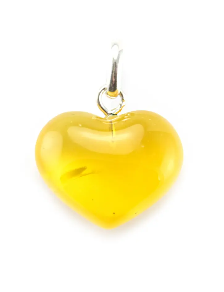 картинка Кулон в форме сердца из натурального полупрозрачного медового янтаря в онлайн магазине