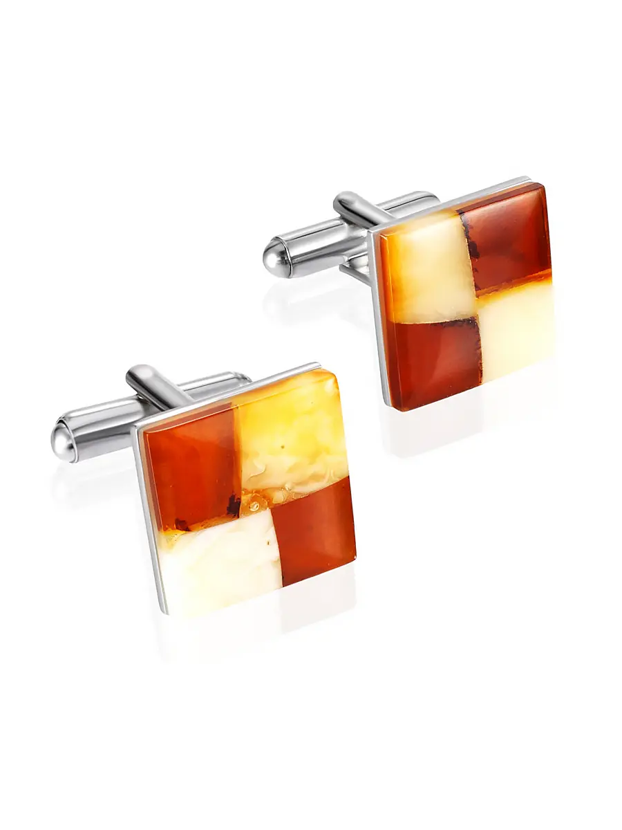 картинка Запонки с янтарной мозаикой в онлайн магазине