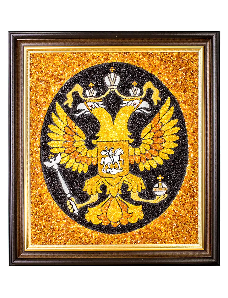 картинка Картина из натурального янтаря «Герб России» в онлайн магазине