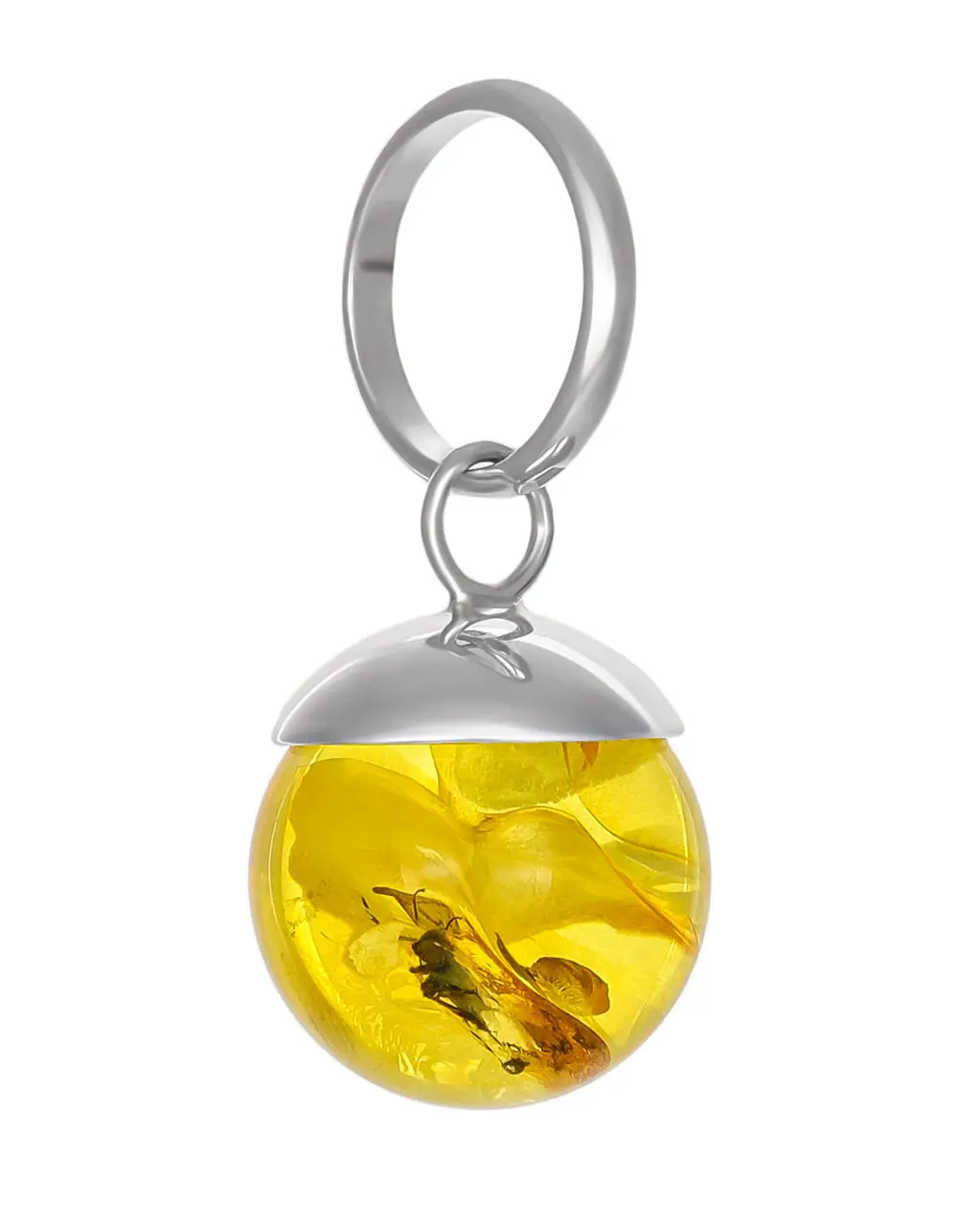 картинка Миниатюрный кулон из натурального янтаря с инклюзом «Клио» в онлайн магазине