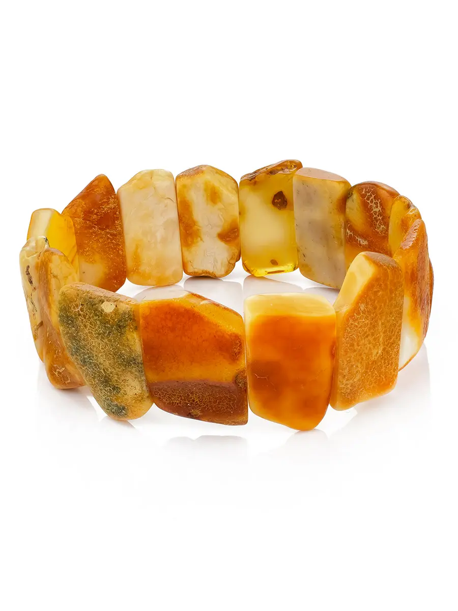 картинка Лечебный браслет из янтаря с природной корочкой «Помпеи» в онлайн магазине