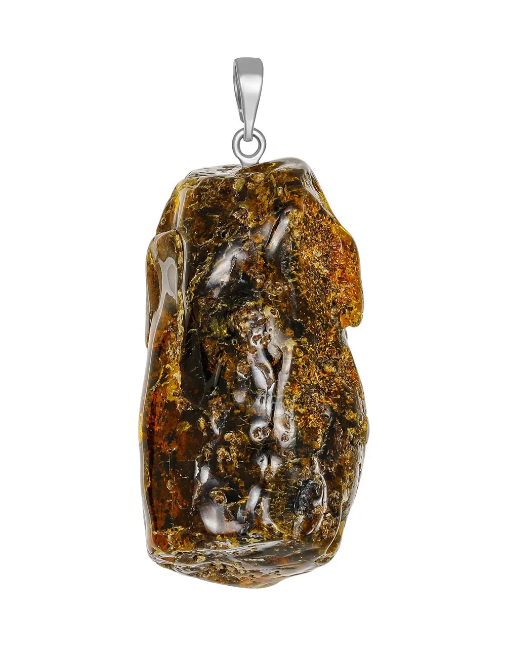картинка Тёмная подвеска из цельного натурального янтаря в онлайн магазине