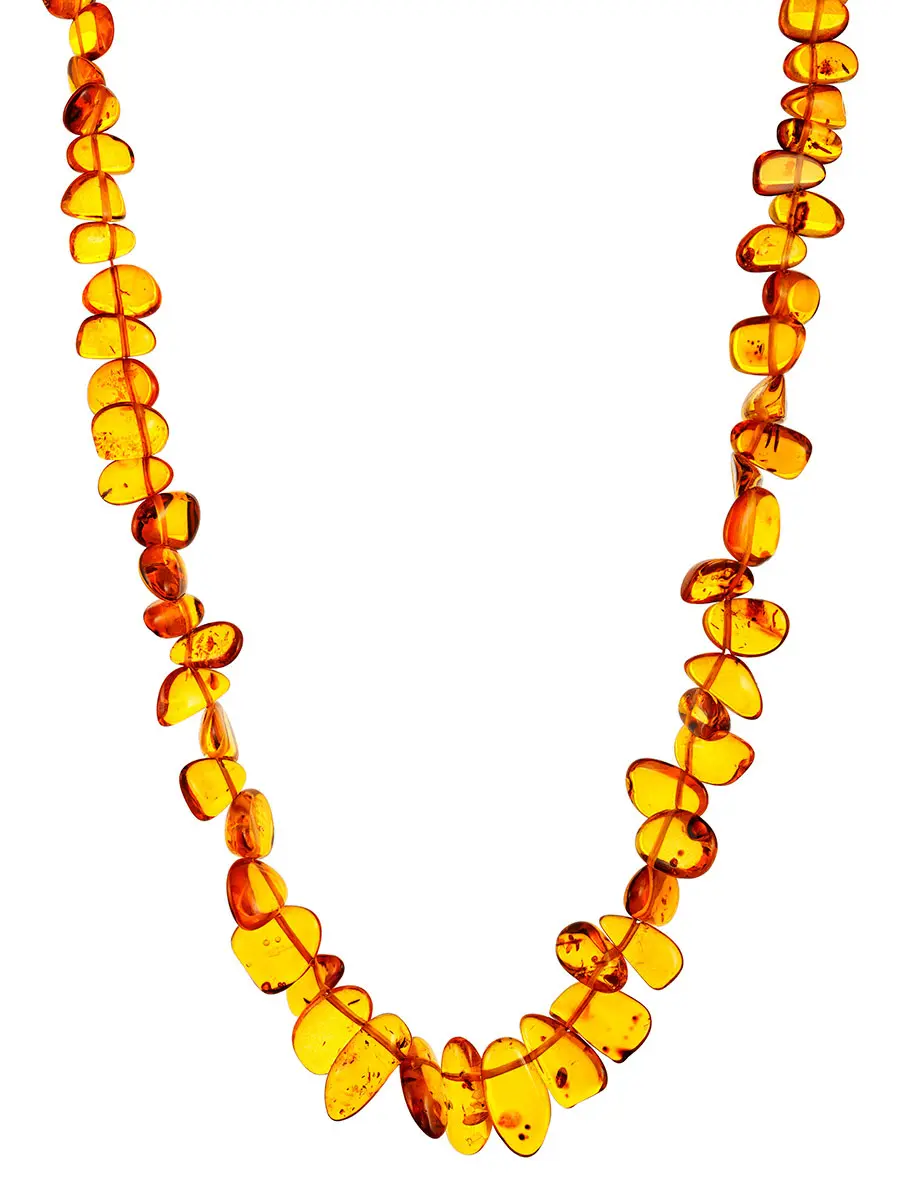 картинка Лёгкие солнечные бусы из янтаря «Облепиха золотистая» в онлайн магазине