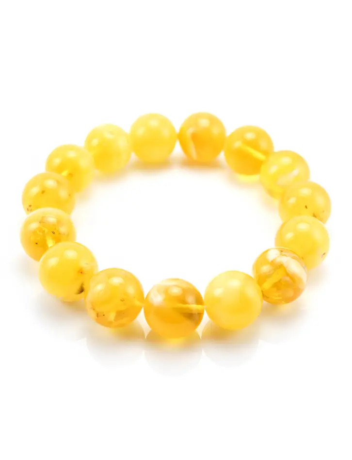 картинка Браслет «Янтарные шары медовые» в онлайн магазине