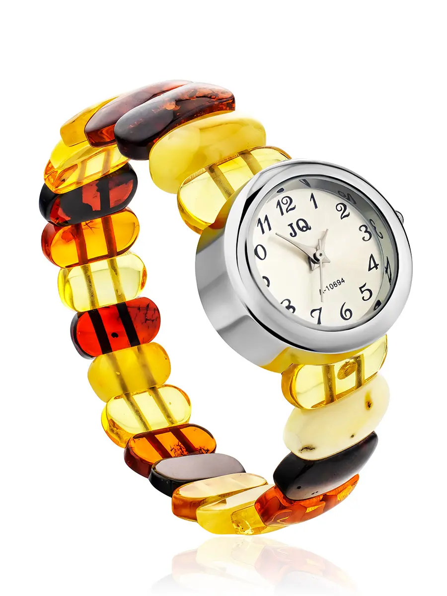 картинка Наручные часы с браслетом из натурального медового янтаря в онлайн магазине