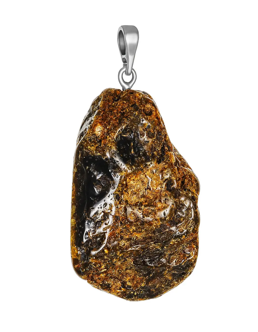 картинка Кулон из цельного необработанного янтаря природной формы в онлайн магазине