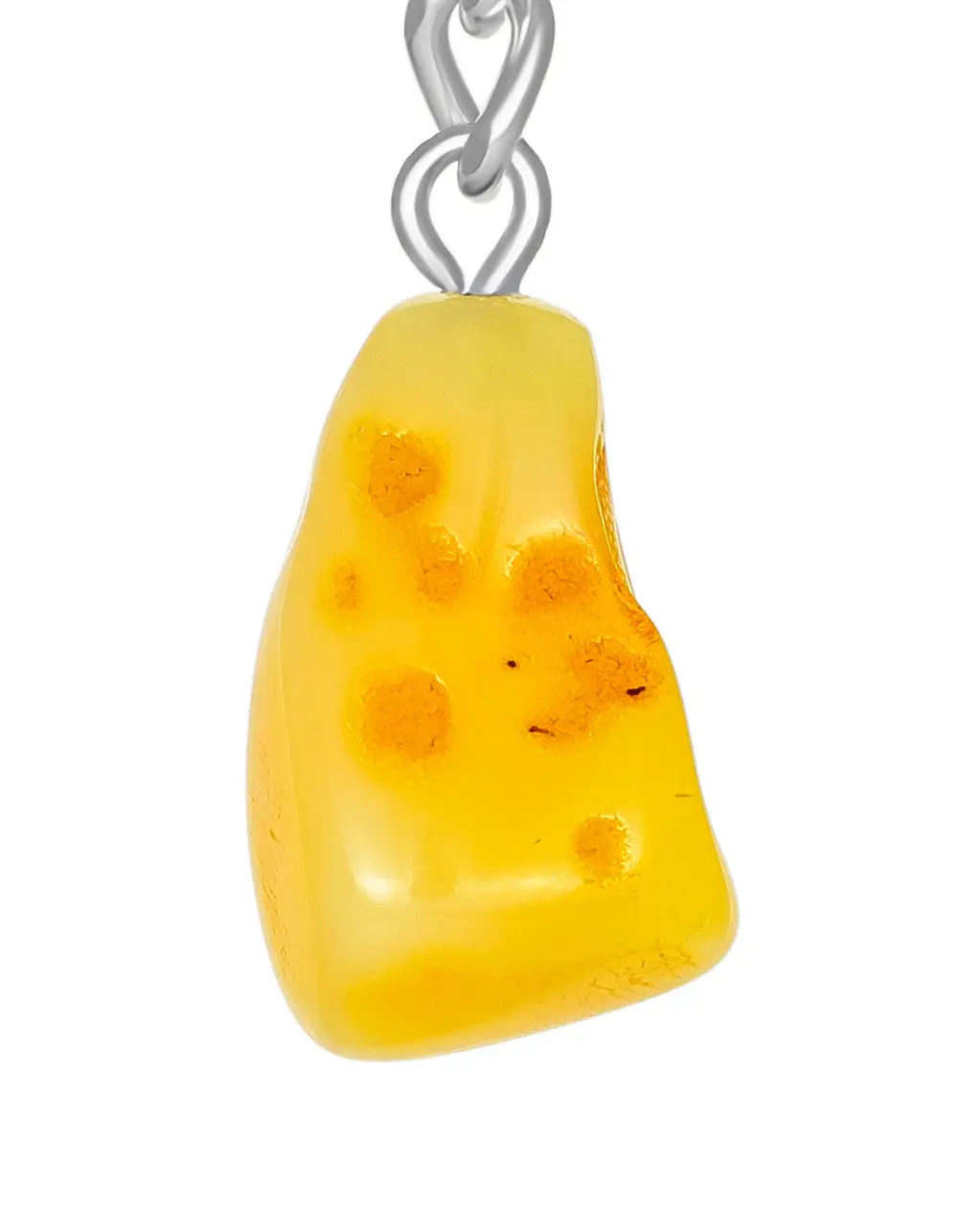 картинка Брелок с натуральным янтарем природной формы в онлайн магазине