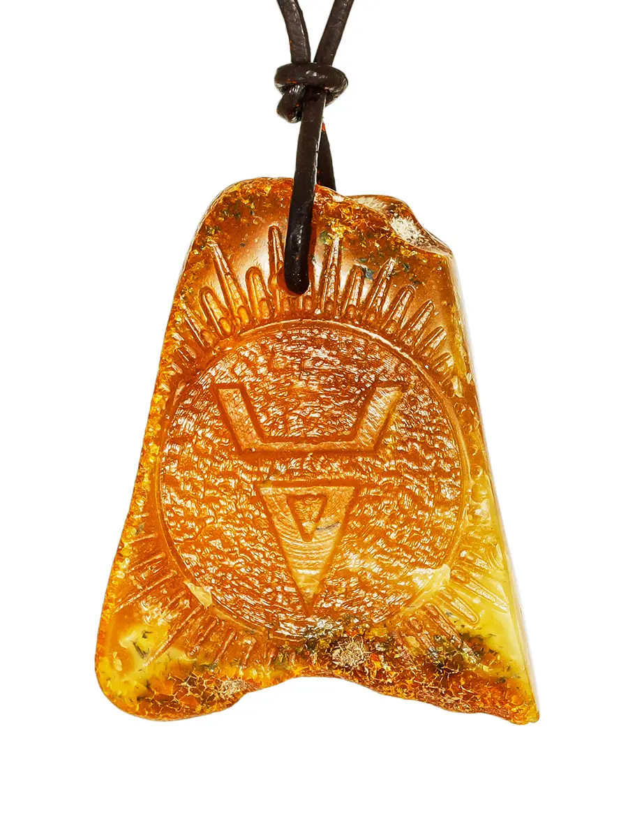 картинка Оберег из натурального балтийского янтаря «Знак Велеса» в онлайн магазине
