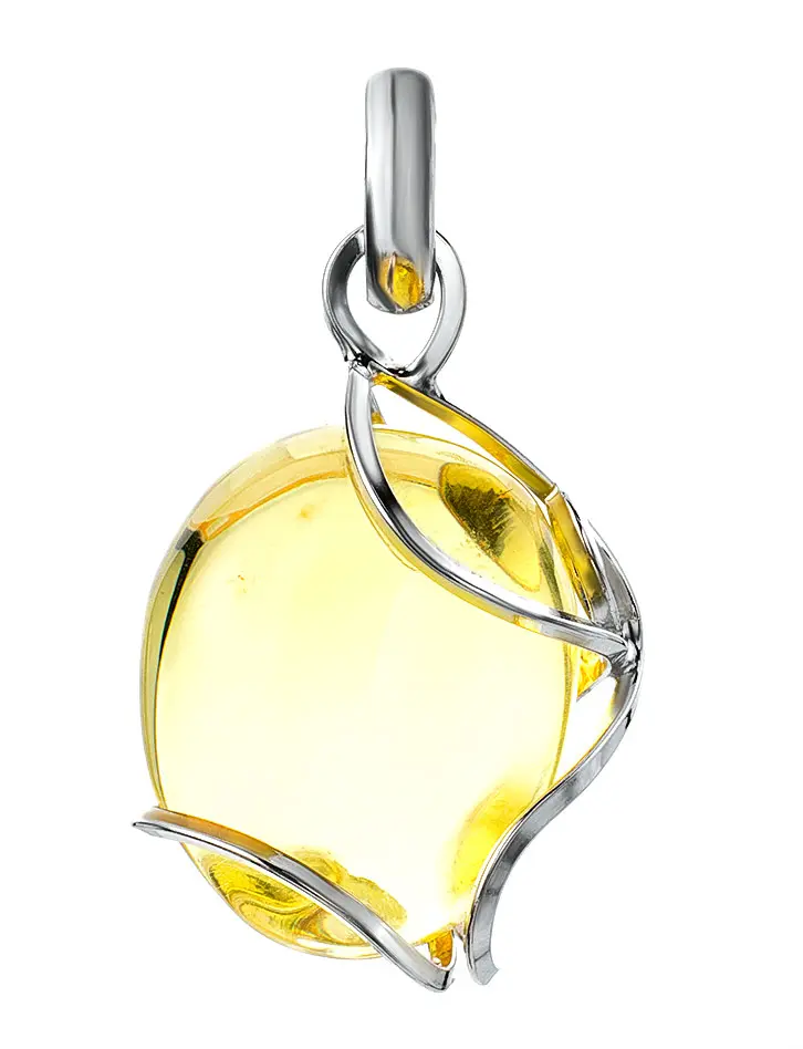 картинка Красивая подвеска из натурального балтийского лимонного янтаря и серебра «Валенсия» в онлайн магазине