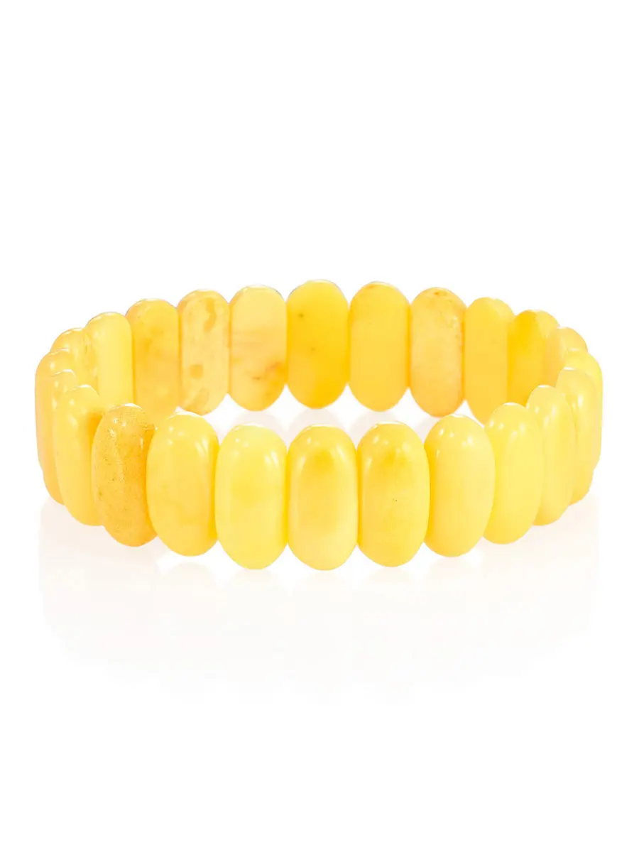 картинка Нежный браслет из натурального янтаря молочного оттенка в онлайн магазине