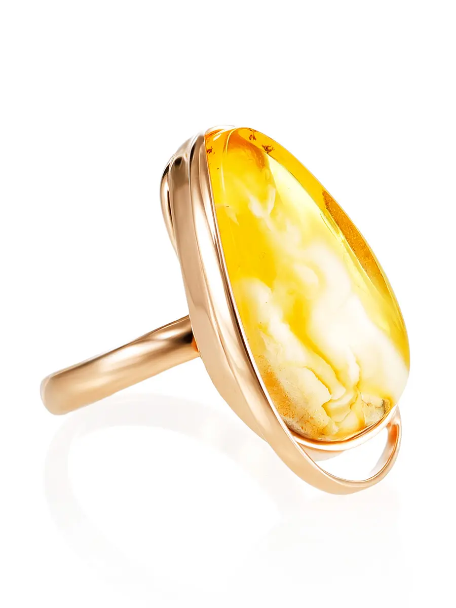 картинка Изысканное кольцо из натурального балтийского янтаря «Лагуна» в онлайн магазине
