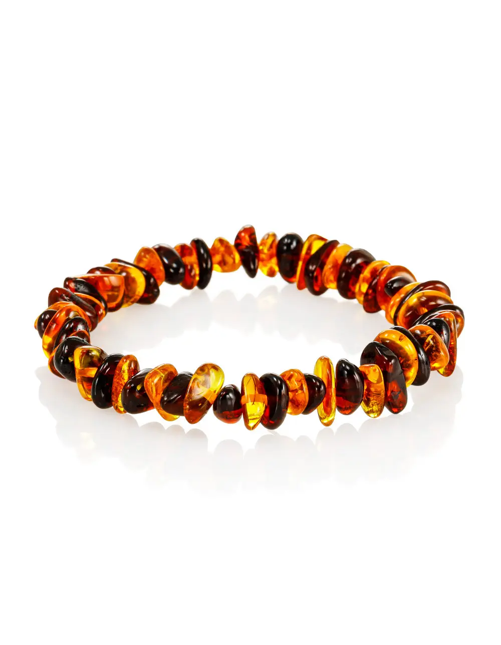 картинка Браслет на резинке из балтийского янтаря «Зебра» в онлайн магазине