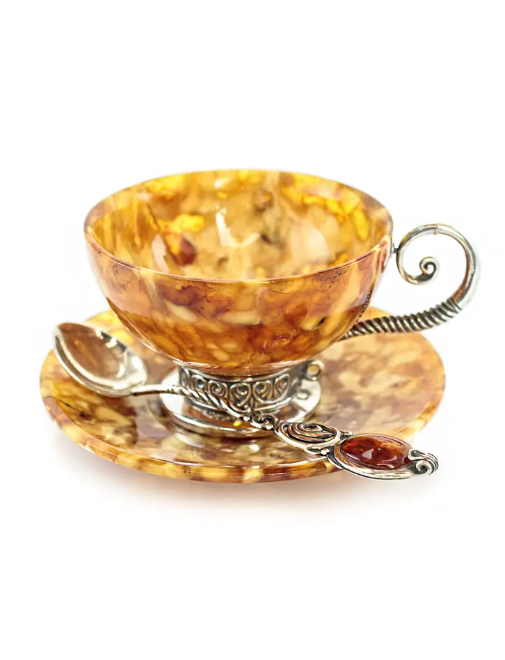 картинка Набор для чая из натурального янтаря «Антик» (светлый) в онлайн магазине