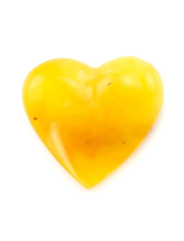 картинка Сувенирное сердце из натурального янтаря насыщенного медового цвета с живописной текстурой в онлайн магазине