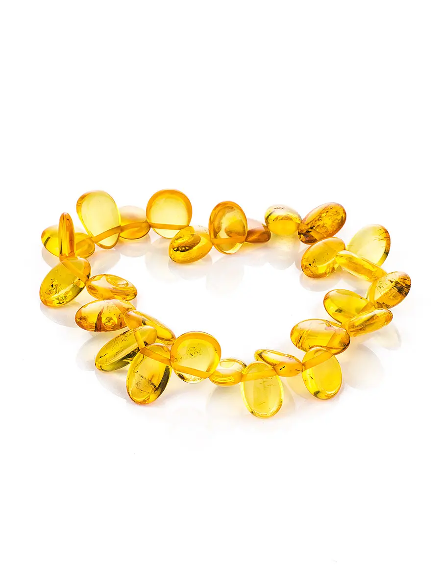 картинка Браслет из натурального янтаря золотистого оттенка «Облепиха» в онлайн магазине